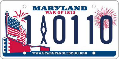 MD license plate 1AX0110