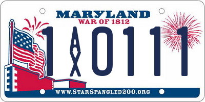 MD license plate 1AX0111