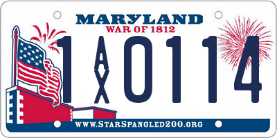 MD license plate 1AX0114