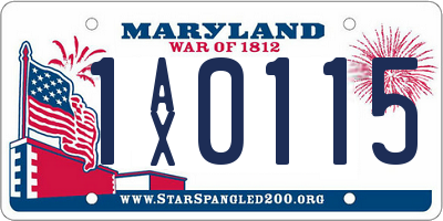 MD license plate 1AX0115