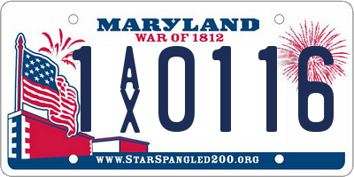 MD license plate 1AX0116