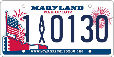 MD license plate 1AX0130