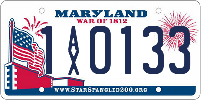 MD license plate 1AX0133