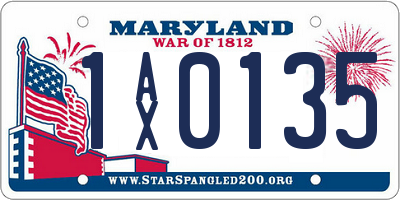 MD license plate 1AX0135