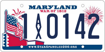 MD license plate 1AX0142