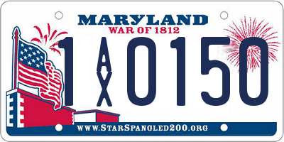 MD license plate 1AX0150