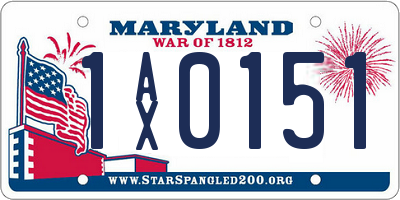 MD license plate 1AX0151