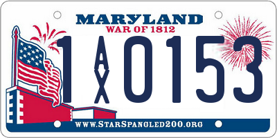 MD license plate 1AX0153