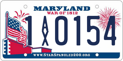 MD license plate 1AX0154