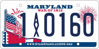 MD license plate 1AX0160