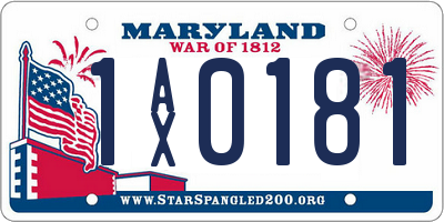 MD license plate 1AX0181