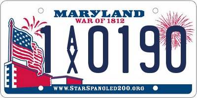 MD license plate 1AX0190