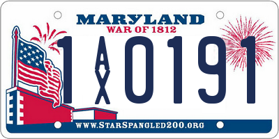 MD license plate 1AX0191