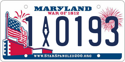 MD license plate 1AX0193