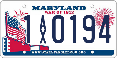 MD license plate 1AX0194