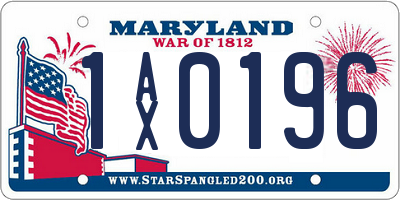 MD license plate 1AX0196