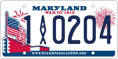 MD license plate 1AX0204