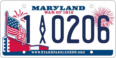 MD license plate 1AX0206