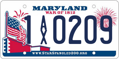 MD license plate 1AX0209
