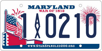 MD license plate 1AX0210
