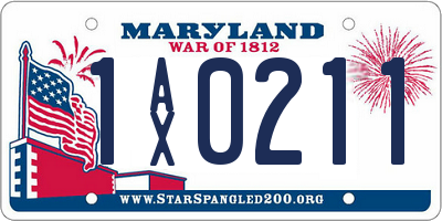 MD license plate 1AX0211