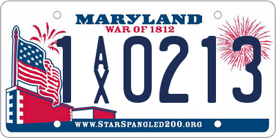 MD license plate 1AX0213