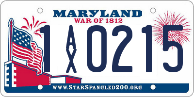 MD license plate 1AX0215