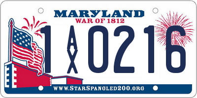 MD license plate 1AX0216