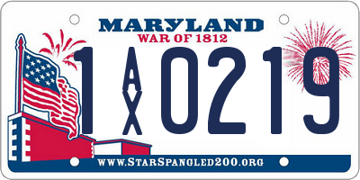 MD license plate 1AX0219