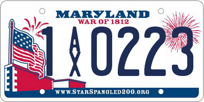 MD license plate 1AX0223