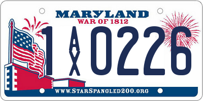 MD license plate 1AX0226