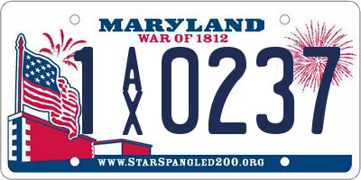MD license plate 1AX0237
