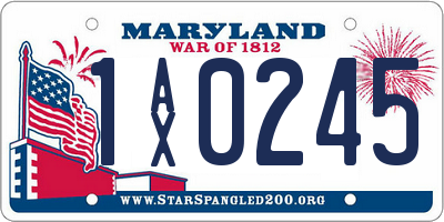 MD license plate 1AX0245
