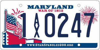 MD license plate 1AX0247