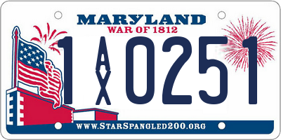 MD license plate 1AX0251