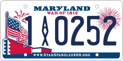 MD license plate 1AX0252