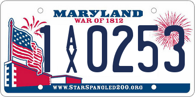 MD license plate 1AX0253