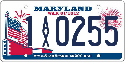 MD license plate 1AX0255