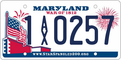 MD license plate 1AX0257