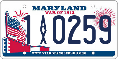 MD license plate 1AX0259