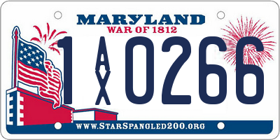 MD license plate 1AX0266