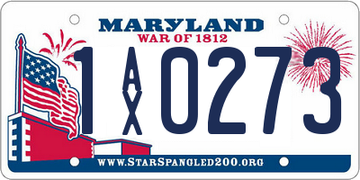 MD license plate 1AX0273