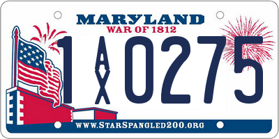 MD license plate 1AX0275