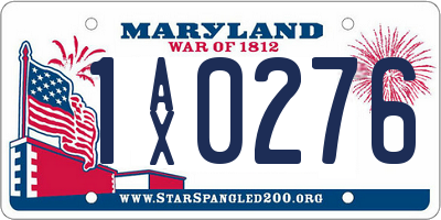 MD license plate 1AX0276