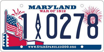 MD license plate 1AX0278