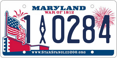MD license plate 1AX0284