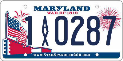 MD license plate 1AX0287