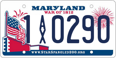 MD license plate 1AX0290