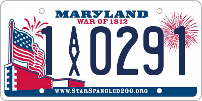MD license plate 1AX0291