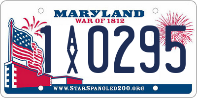 MD license plate 1AX0295